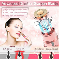 2 In 1 Electric Eyebrow Trimmer And Shaver | Flawless Hair Remover For Women | Painless Facial Hair Removal Device |