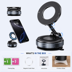 Magnetic Car Phone Holder, Strong Magnetic Mount with 360° Rotation, Universal Air Vent Phone Holder for iPhone & Android