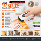 Mini Bag Sealer Machine, Portable Heat Sealer for Food Bags with USB Rechargeable Battery, Handheld Bag Sealing Machine for Snacks, Chips, Storage Bags & Fresh Food