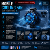 Universal RGB Mobile Cooling Fan for Gaming Phones – High Speed Silent Cooler with Type-C Power, Instant Cooling Technology & Strong Clip Design for Android and iPhone