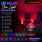 Premium Galaxy Star Projector Lamp – USB Powered Night Sky Light with Dynamic RGB Effects Create a Magical Galaxy Atmosphere for Relaxation, Gaming, Parties & Home Decor