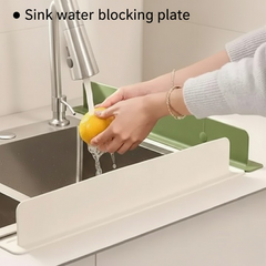 Silicone Sink Splash Guard Flexible Water Splash Stopper with Double Suction Cups | Kitchen & Bathroom Sink Protector | 15 Inch Random Color