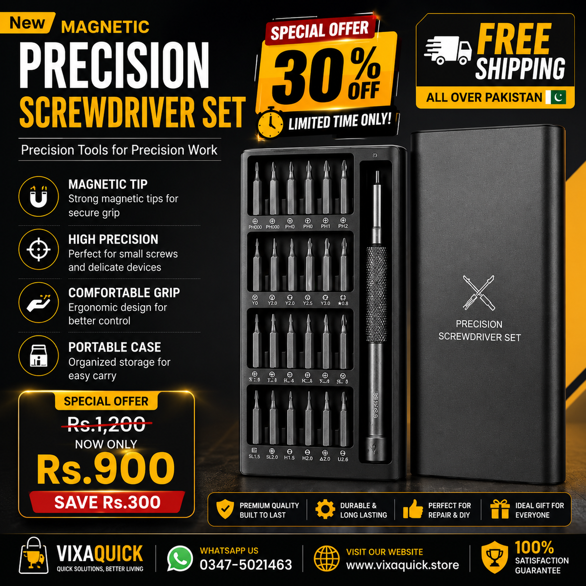 Magnetic Precision Screwdriver Set – 24 in 1 Repair Tool Kit