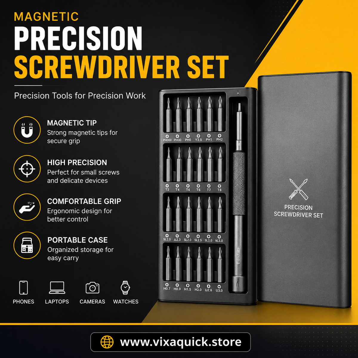 Magnetic Precision Screwdriver Set – 24 in 1 Repair Tool Kit
