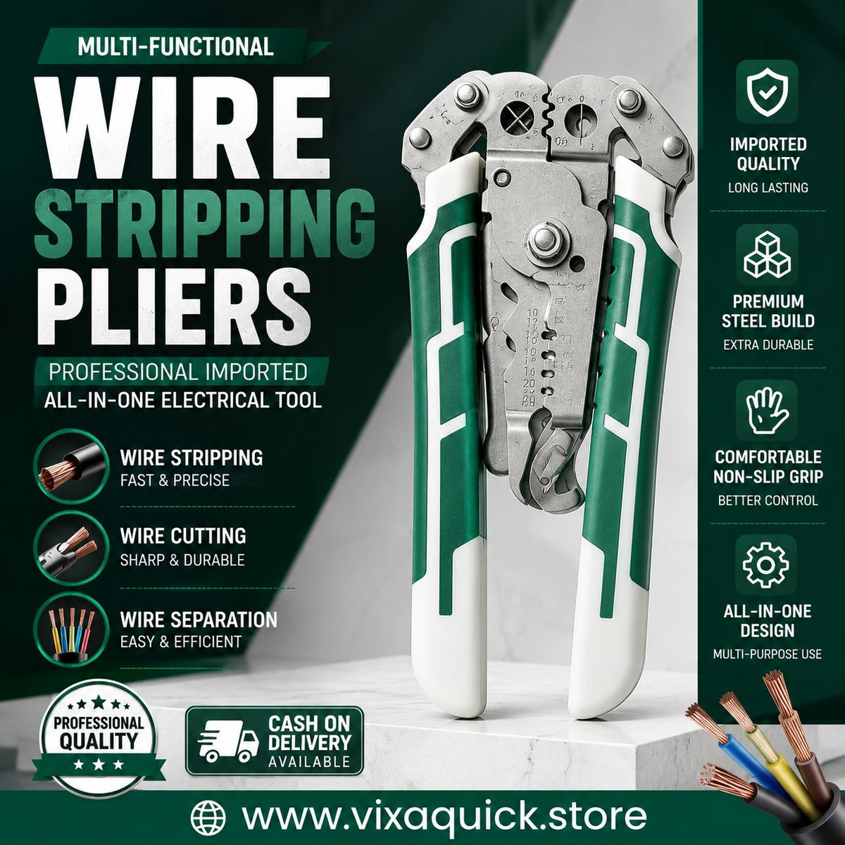 All in 1 Multi-Functional Plier - Wire Stripper ,Cutter ,Crimper | Pure Stainless Steel